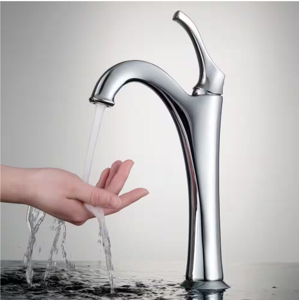 Arlo Single Handle Vessel Sink Faucet with Pop Up Drain in Polished Chrome (2-Pack) - Image 3