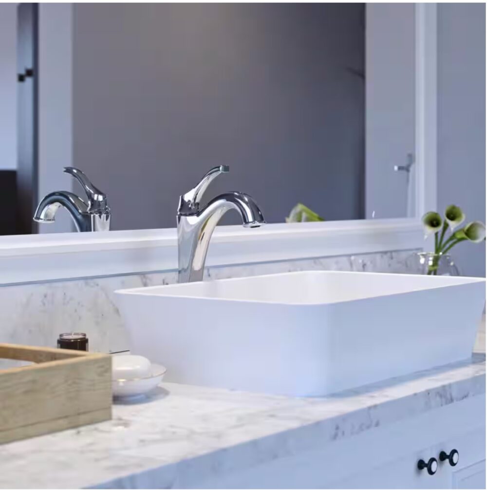 Arlo Single Handle Vessel Sink Faucet with Pop Up Drain in Polished Chrome (2-Pack) - Image 2